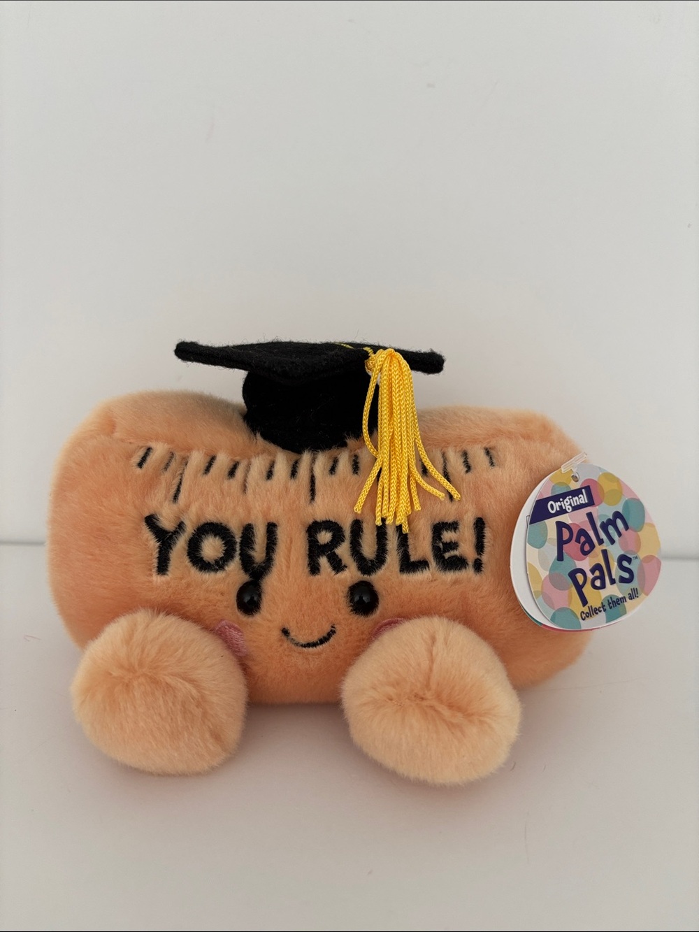 You Rule Ruler Palm Pal Plush with Graduation Cap